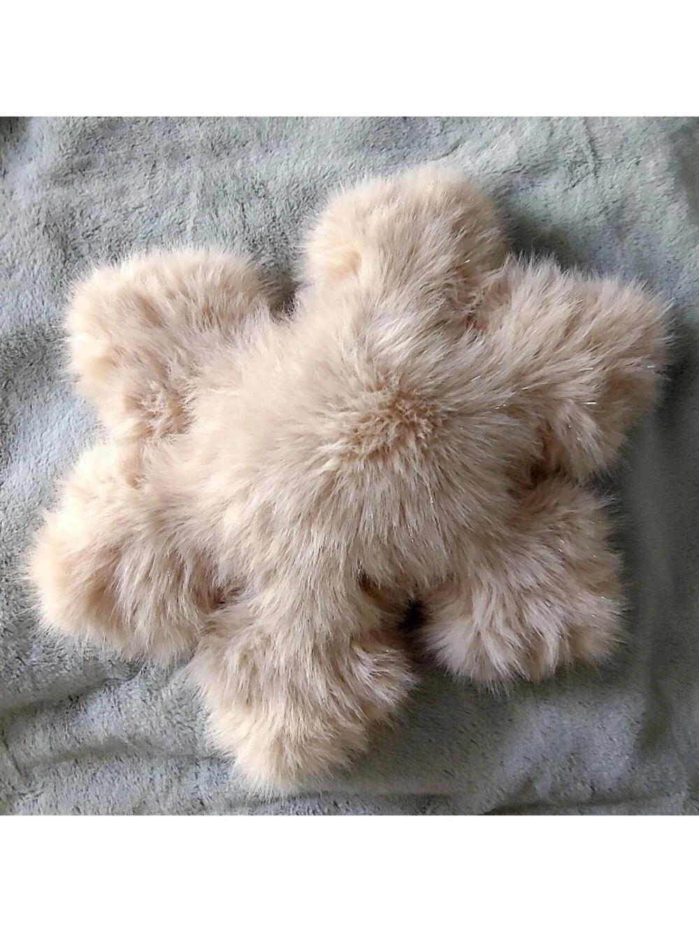 Pottery Barn Sparkle Faux Fur Snowflake Pillow 18